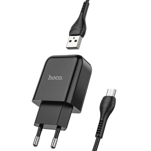 Hoco N2 Mobilo telefonu ladetajs 2.1A + Micro USB kabelis 1m