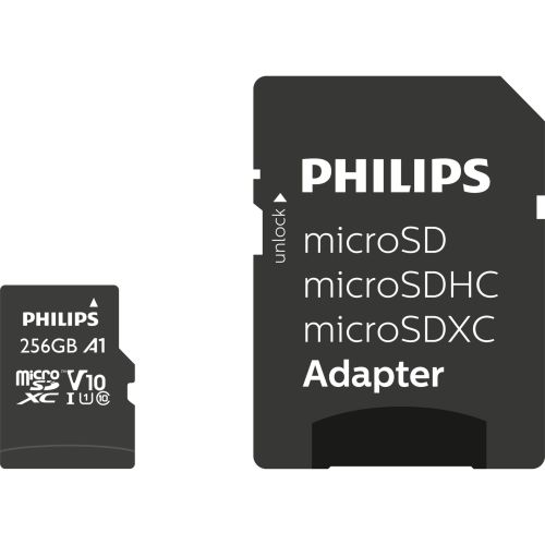 PHILIPS MicroSDHC 256GB class 10/UHS 1 + Adapter atmiņas karte