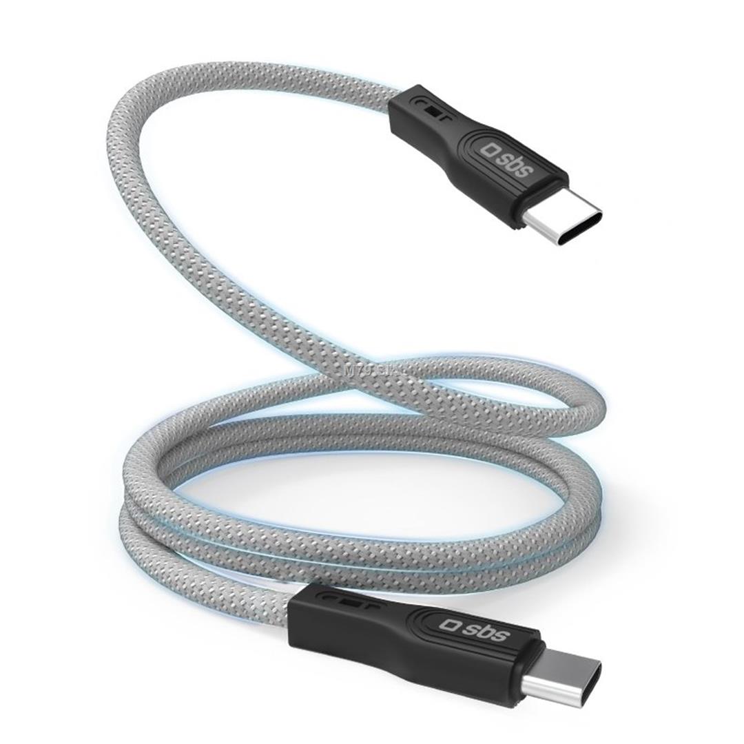 SBS, USB-C - USB-C, magnetisks apvalks, 1 m, balta - Vads LED Televizors