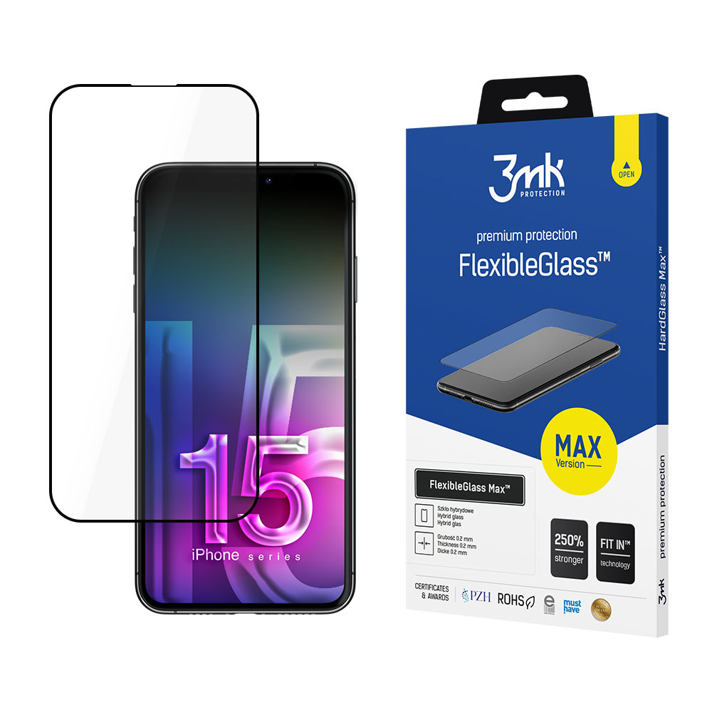 Apple iPhone 15 Pro Max - 3mk FlexibleGlass Max™ screen protector aizsardzība ekrānam mobilajiem telefoniem