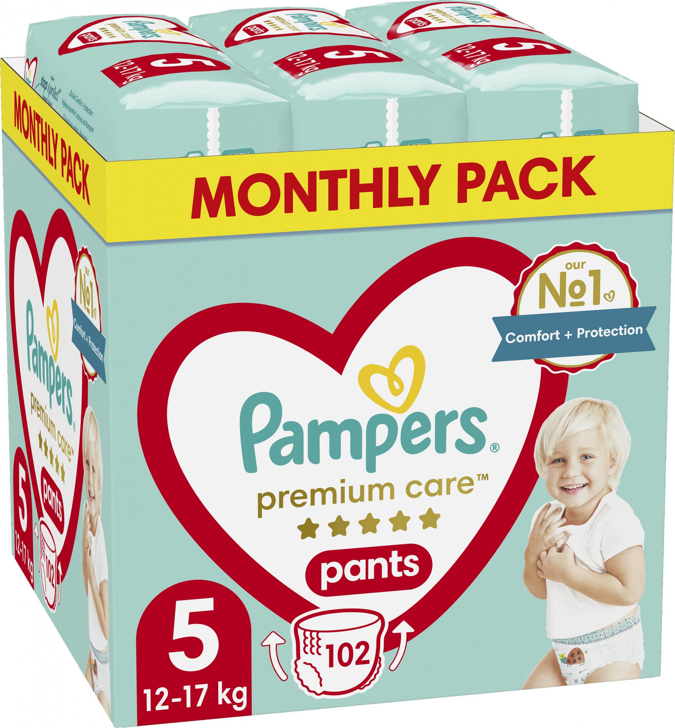 Pampers Pieluchomajtki Pants Premium Care 5, 12-17 kg, 102 szt.