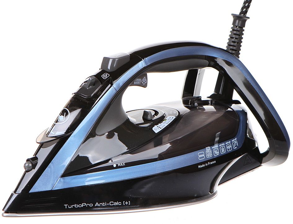 TEFAL FV5695E1 Steam Iron, 3000 W, Water tank capacity 300 ml, Continuous steam 50 g/min, Steam boost performance 270 g/min, Black/Blue Gludeklis