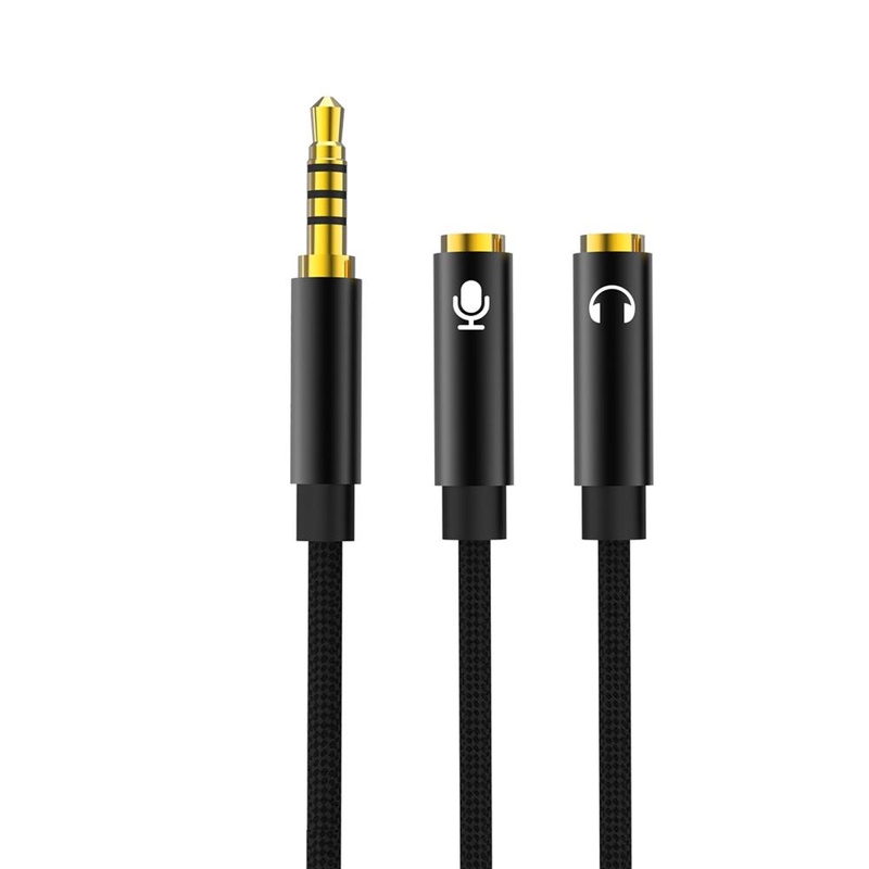 XO NB-R197 Aux Vada Adapteris 2x 3.5mm Ligzda (Audio & Mikrofons) uz 3.5mm Spraudnis 20cm