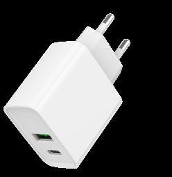 Power Delivery Charger USB-A USB-C 20W White iekārtas lādētājs