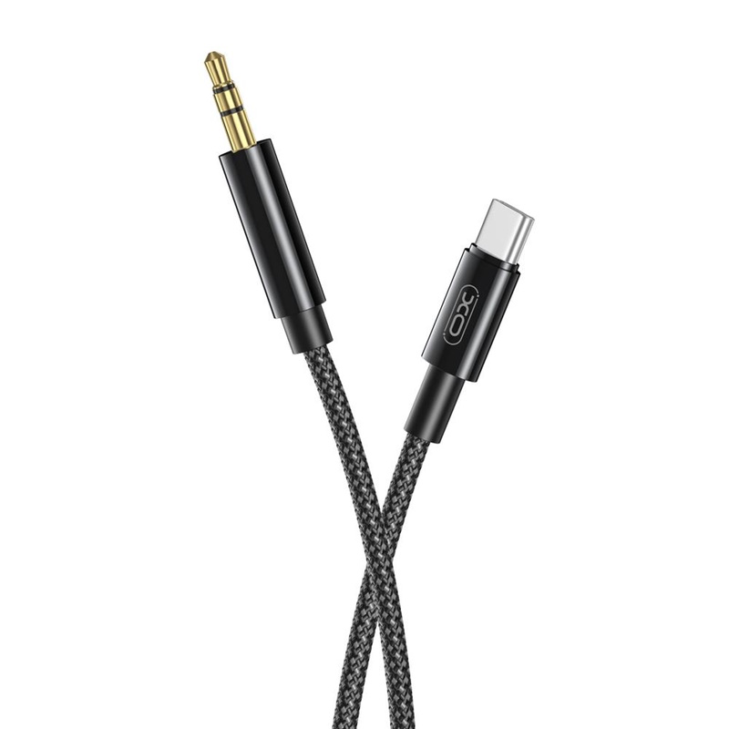 XO NB-R211B USB-C (Type-C) uz 3.5mm Stereo Audio konektora savienojumu AUX Vads 1m Melns