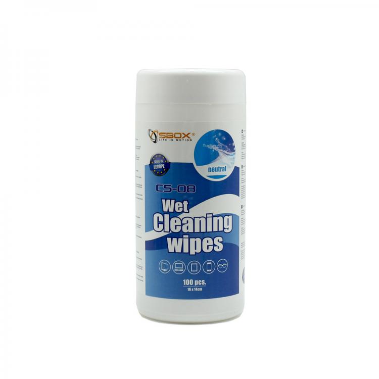 Sbox CS-08 Wet Cleaning Wipes 100pcs 0616320534073 tīrīšanas līdzeklis