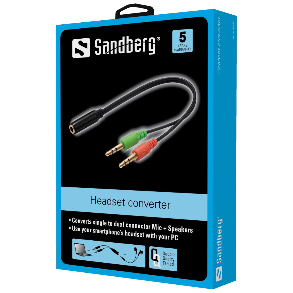 Converter Sandberg Headset Apple PC kabelis video, audio