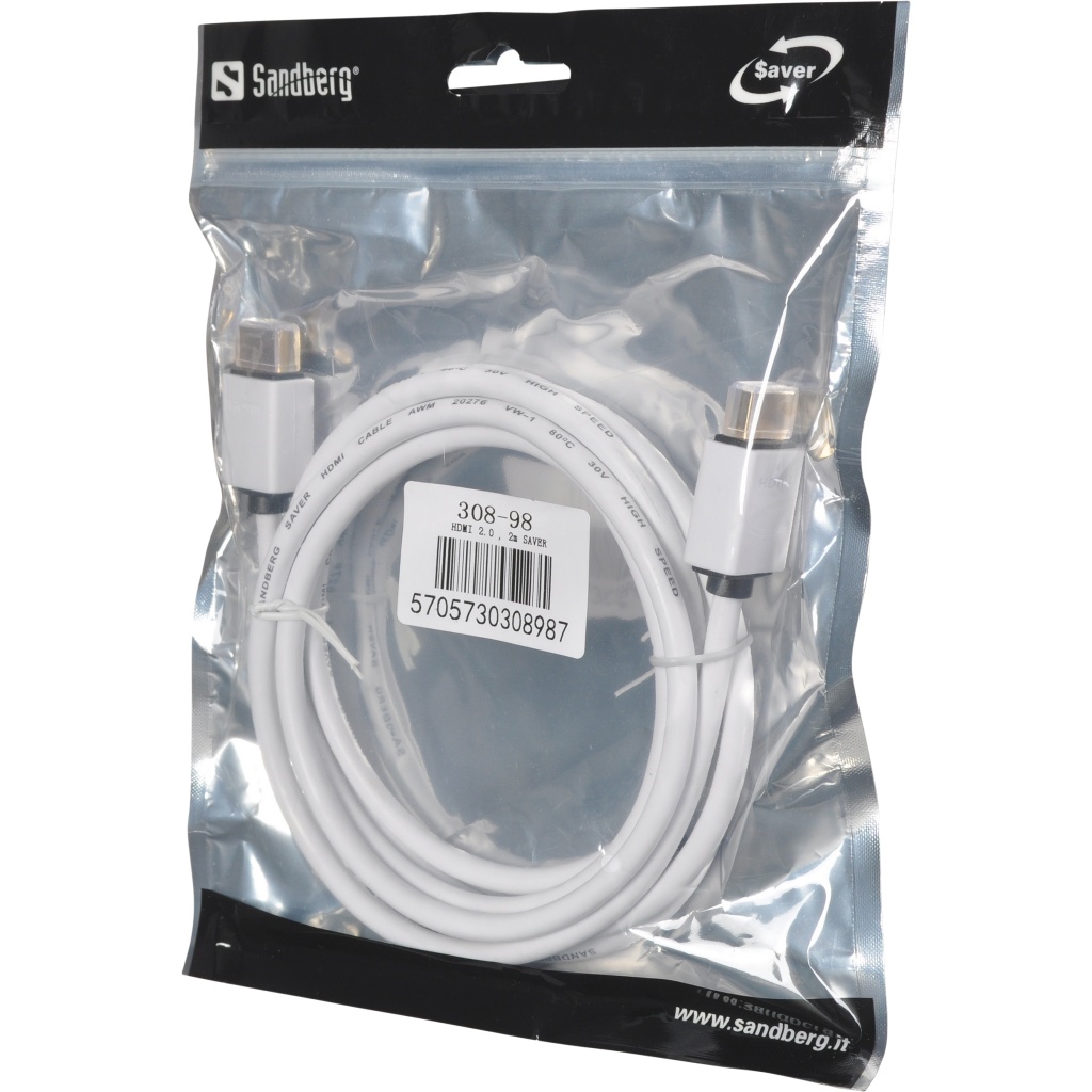 Sandberg HDMI 2.0, 2m SAVER kabelis video, audio
