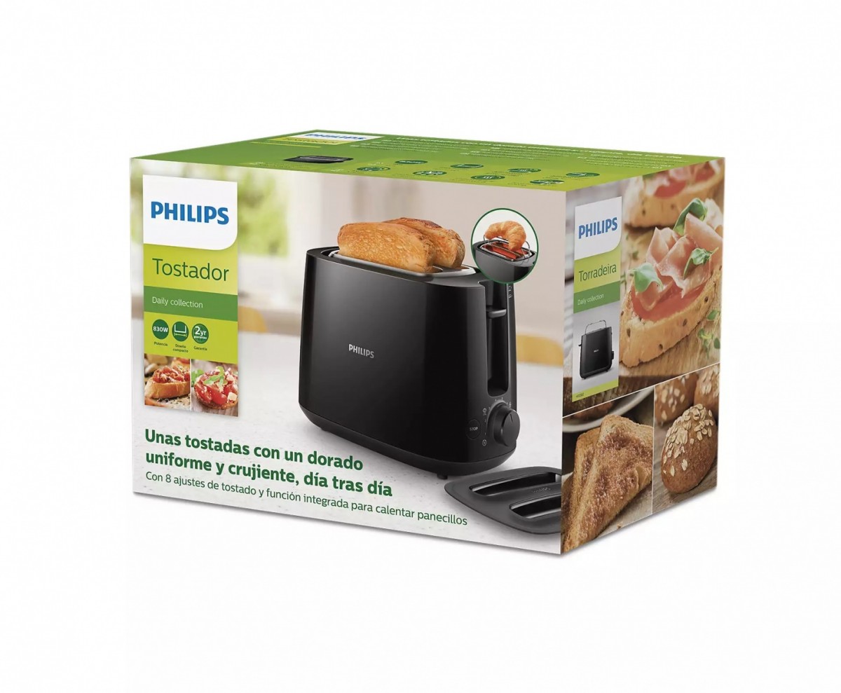 PHILIPS 830W (melns) HD 2582/90 Tosteris
