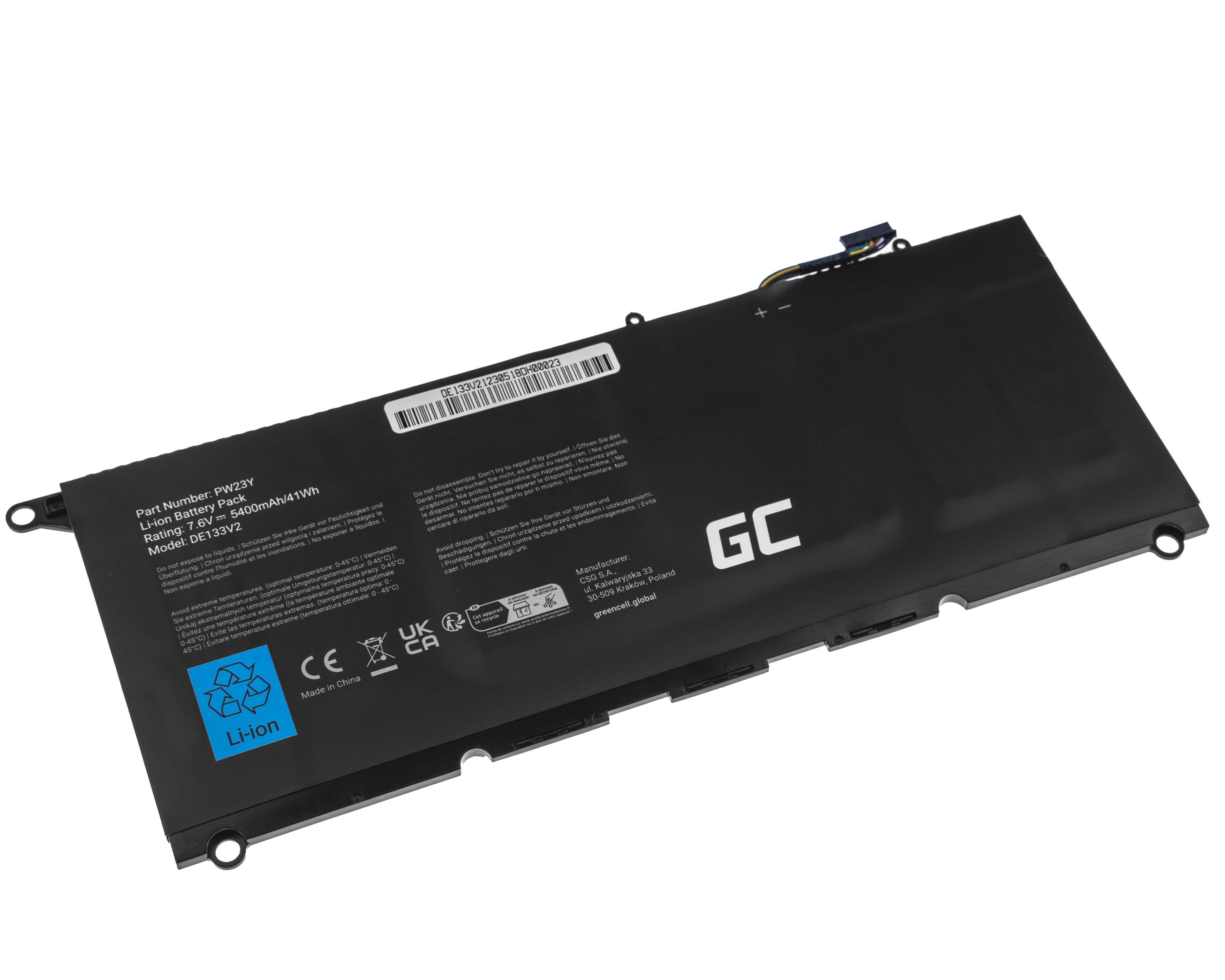 Green Cell Battery PW23Y for Dell XPS 13 9360 akumulators, baterija portatīvajiem datoriem