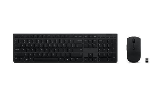 Lenovo Professional Wireless Rechargeable Keyboard and Mouse Combo US Euro Grey klaviatūra