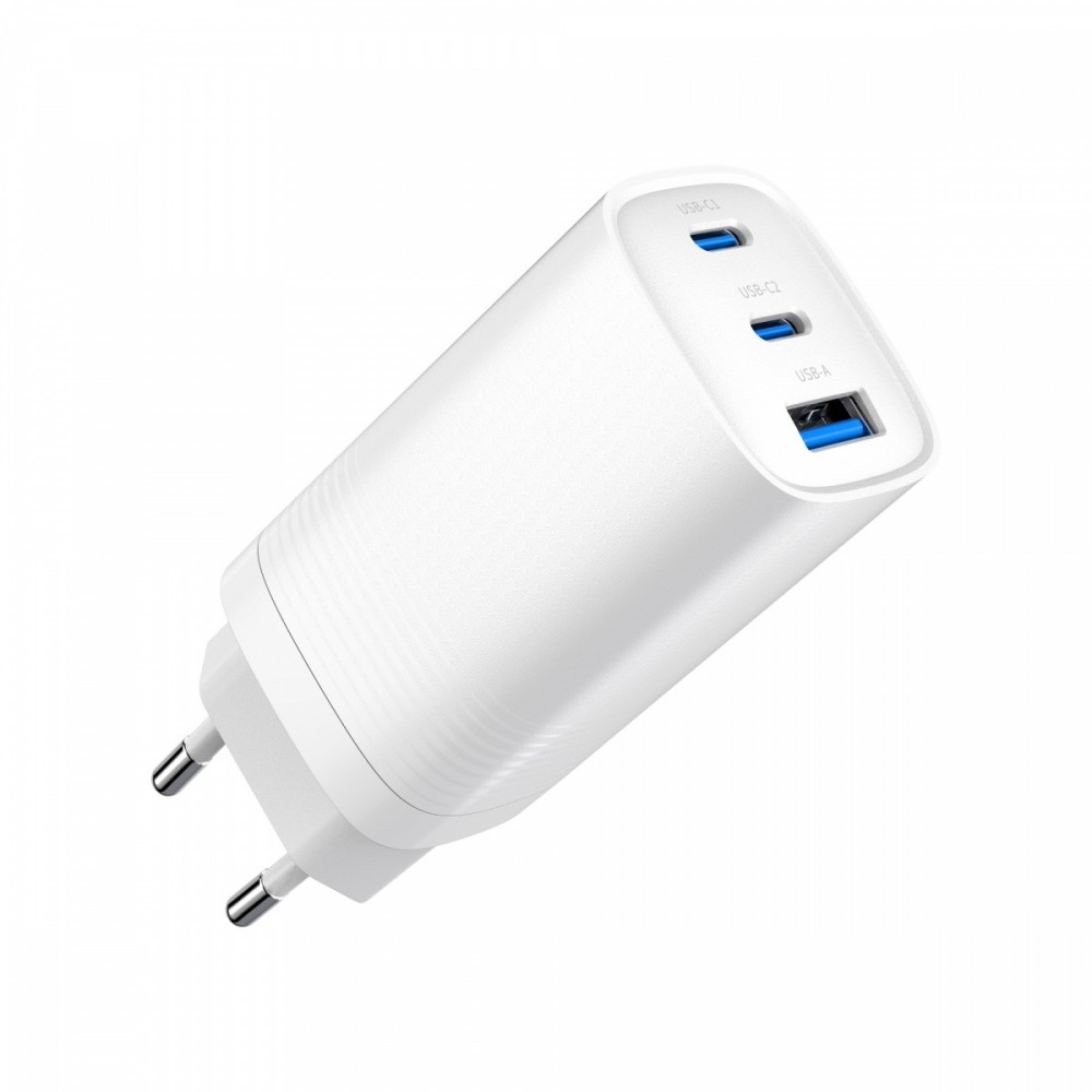 Power Delivery Charger 1xA 2xC GaN 65W White iekārtas lādētājs