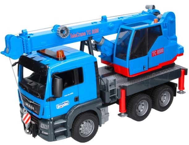 MAN TGS truck with crane, blue Rotaļu auto un modeļi