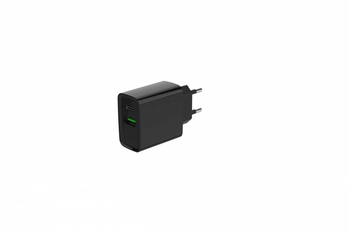 Power Delivery Charger USB-A USB-C 20W Black iekārtas lādētājs