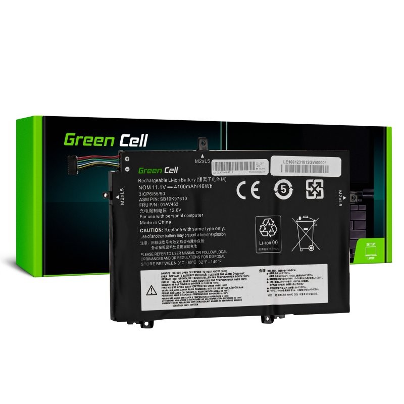 Green Cell Battery L17L3P52 11,1V 4100mAh for Lenovo ThinkPad L480 L580 L14 akumulators, baterija portatīvajiem datoriem