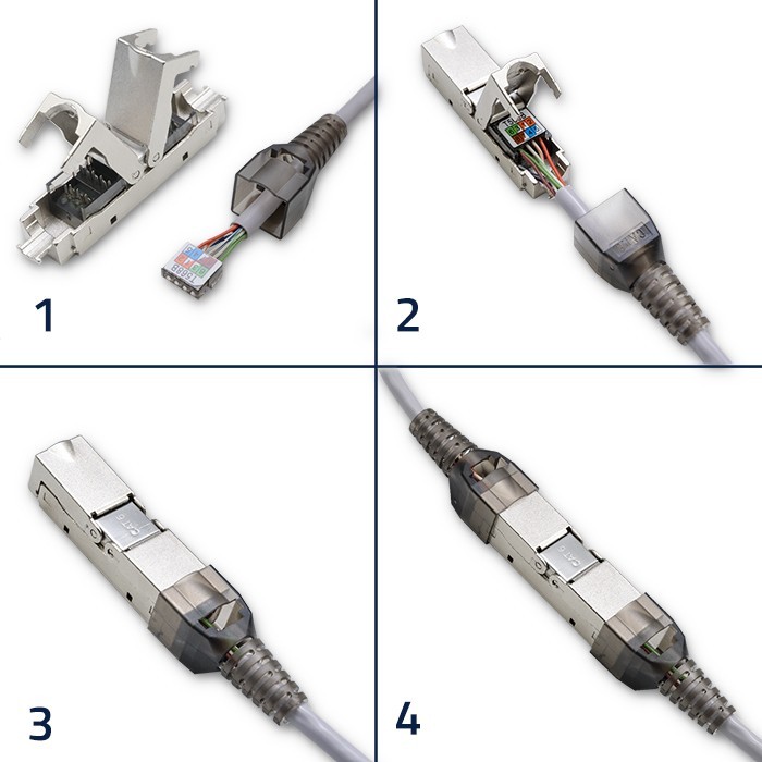 RJ45 toolless STP plug CAT6, JACK PIN 54540 (5901878545400)