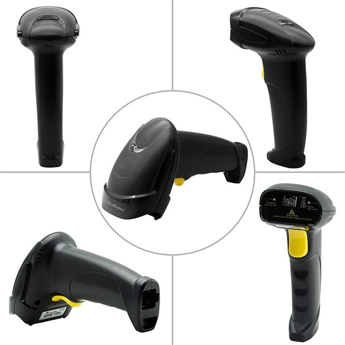 Qoltec 50853 Laser barcode scanner 1D | 2D | Black svītru koda lasītājs