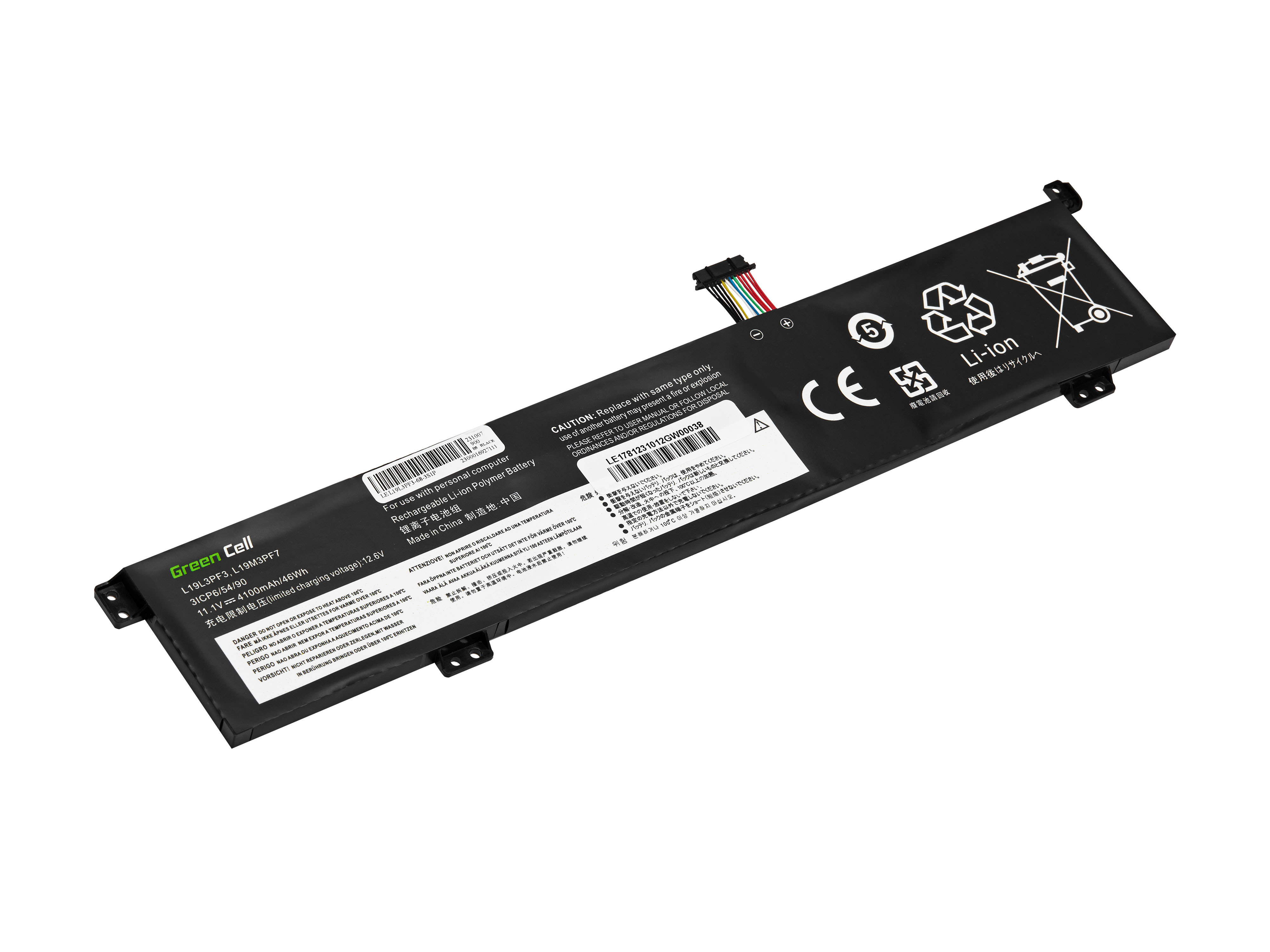 Green Cell L19M3PF7 battery for Lenovo IdeaPad Gaming 3-15ARH05 3-15IMH05 Creator 5-15IMH05 ThinkBook 15p IMH 15p G2 ITH akumulators, baterija portatīvajiem datoriem