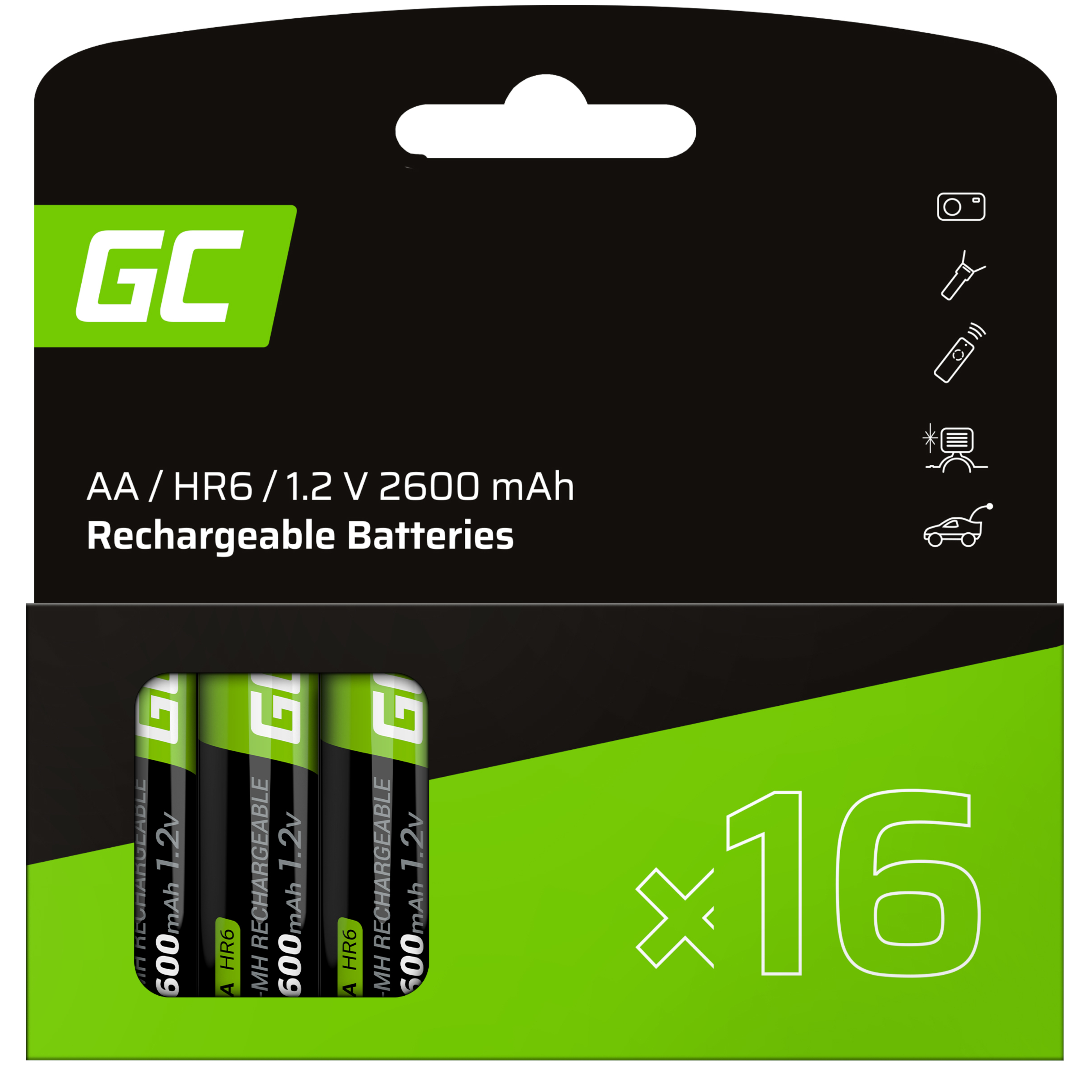 Ni-Mh Accumulators AA R6 2600mAh x16 Baterija