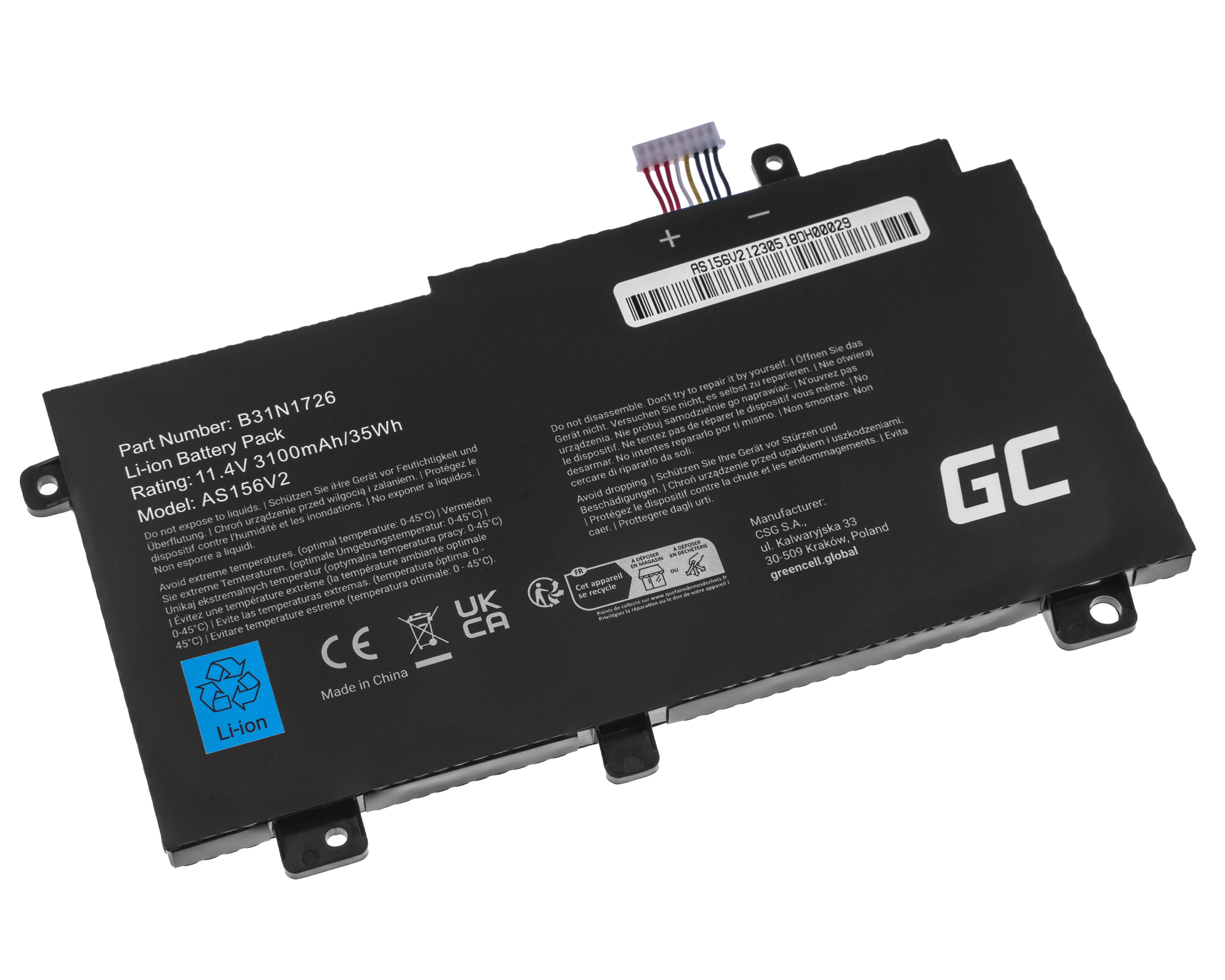 Green Cell Battery B31N1726 for Asus TUF Gaming FX504 FX504G FX505 FX505D FX505G A15 FA506 A17 FA706 akumulators, baterija portatīvajiem datoriem