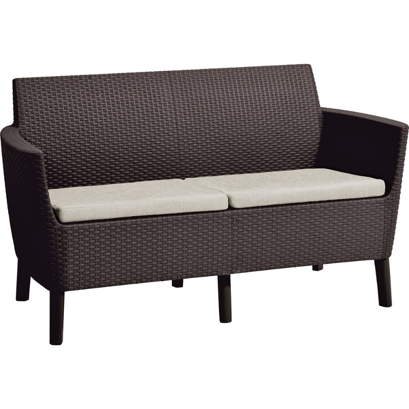 Darza divans divvietigs Salemo 2 Seater Sofa bruns 8711245158167 Dārza mēbeles