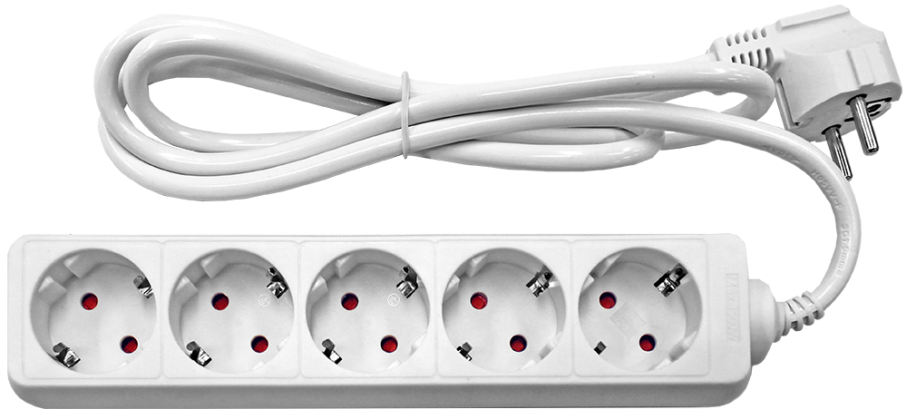 Pagarinatajs 5-vietigs1.5m a/z pievadvads 3Gx1.5mm elektrības pagarinātājs