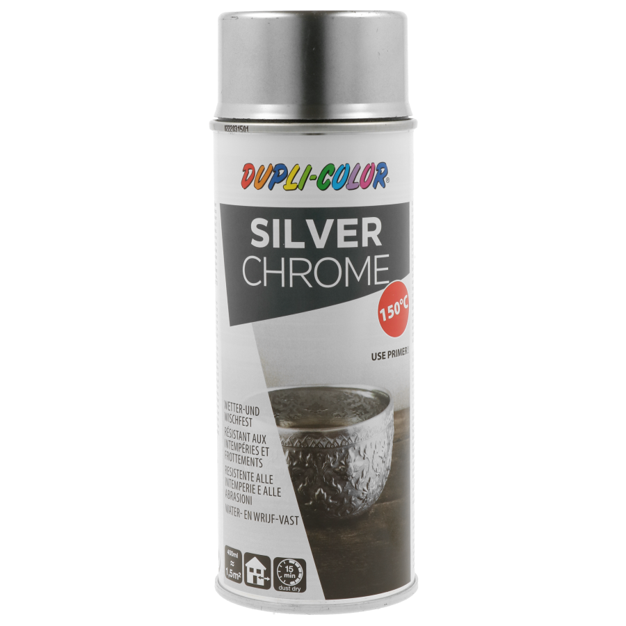 Aerosolkrasa DC Silver Chrome 400ml +150C hromets sudrabs auto kopšanai