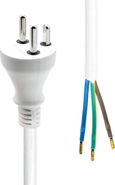 Kabel zasilajacy ProXtend ProXtend Power Cord Denmark to Open End 7M White kabelis datoram