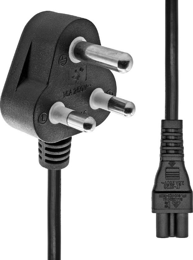 Kabel zasilajacy ProXtend ProXtend Power Cord India Angled to C5 2M Black kabelis datoram