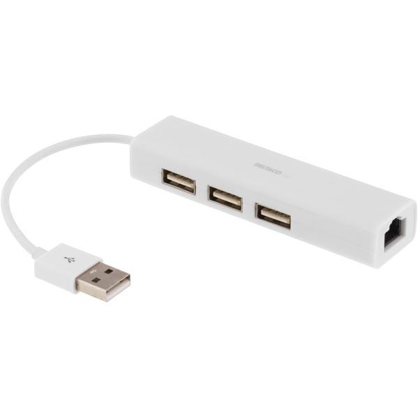 USB tinklo plokštė DELTACO USB 2.0 100Mb/s, su 3xUSB HUB / USB2-LAN3 USB2-LAN3 (7340004699811) atmiņas karte