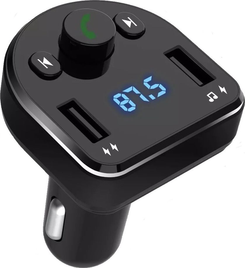 XO transmiter FM BCC01 Bluetooth MP3 car charger black iekārtas lādētājs