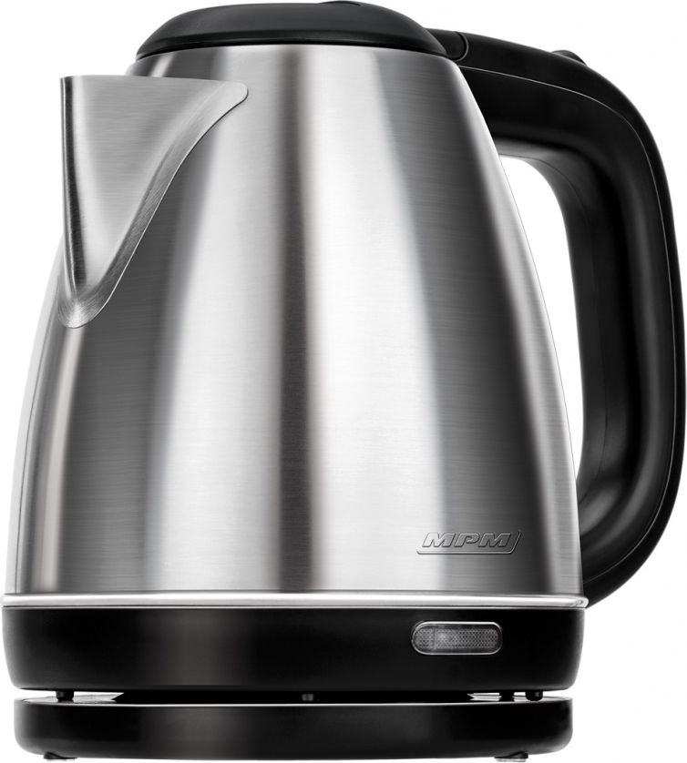 MPM MCZ-84M electric kettle 1 L Black, Stainless steel 1600 W Elektriskā Tējkanna