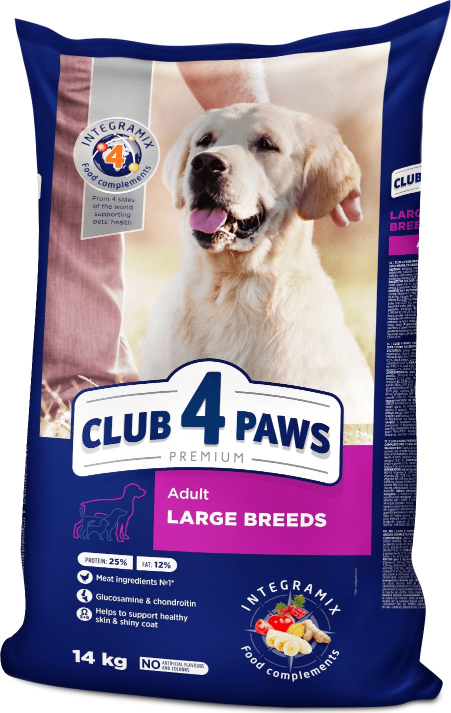 Kormotech Club 4 Paws dla Doroslych Psow Duzych Ras 14 kg 97382 (4820215366298) barība suņiem