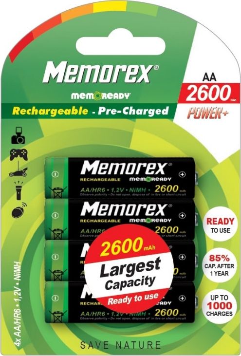 Memorex Akumulator AA / R6 2600mAh 4 szt. MEA1167 (5411365020087) Baterija