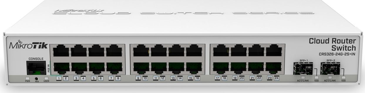 MIKROTIK CRS326-24G-2S+IN 24xGig LAN SW komutators