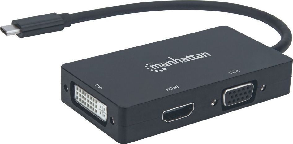 Manhattan USB-C 3in1 Multiport Konverter DVI HDMI VGA-Buchse adapteris