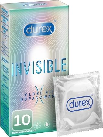 Durex  Invisible Close Fit prezerwatywy dopasowane 10 szt. 5900627093230 (5900627093230)