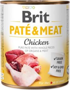 Brit Brit Pate & Meat Dog Chicken puszka 800g VAT013875 (8595602557509) barība suņiem