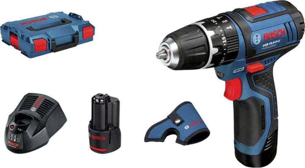 Bosch cordless hammer drill driver GSB 12V-15 Professional, 12 volt (blue / black, Li-ion battery 2.0Ah, Li-ion battery 4.0Ah, drill & bit s