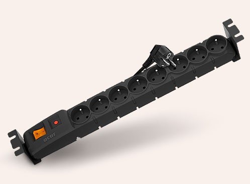 Surge Protector ACAR S8 FA Rack 3m elektrības pagarinātājs