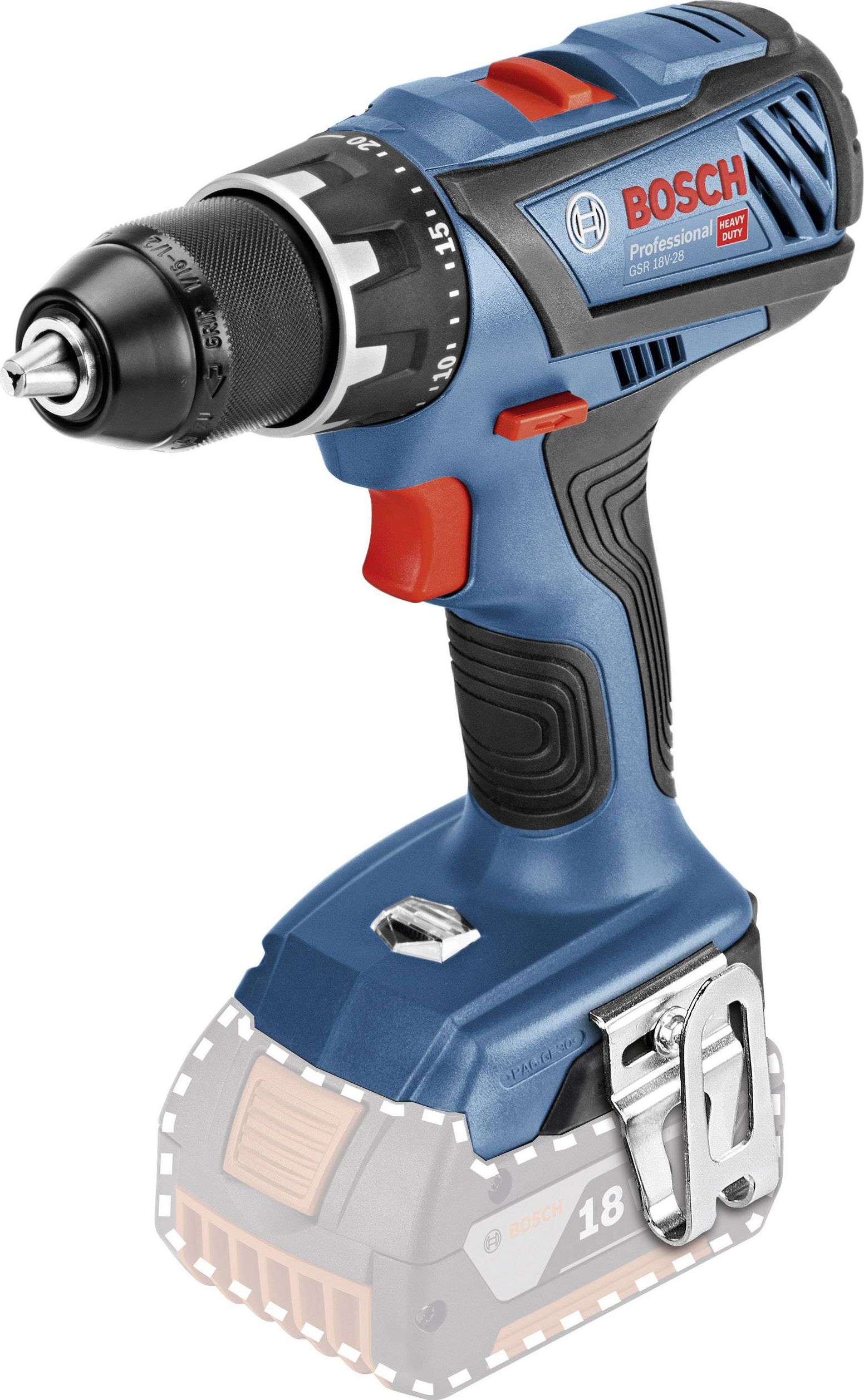 Bosch cordless drill GSR 18V-28 Professional solo, 18 Volt (blue / black, without battery and charger)