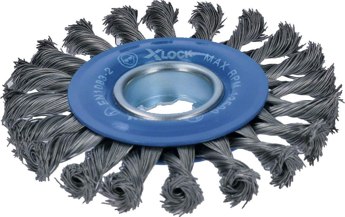 Bosch X-LOCK disc brush Heavy for Metal 115mm, knotted (O 115mm, 0.5mm wire)