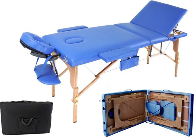 Bodyfit Lozko do masazu 3 segmentowe niebieskie + dodatki + torba gratis 457-uniw (5902759970960) masāžas ierīce