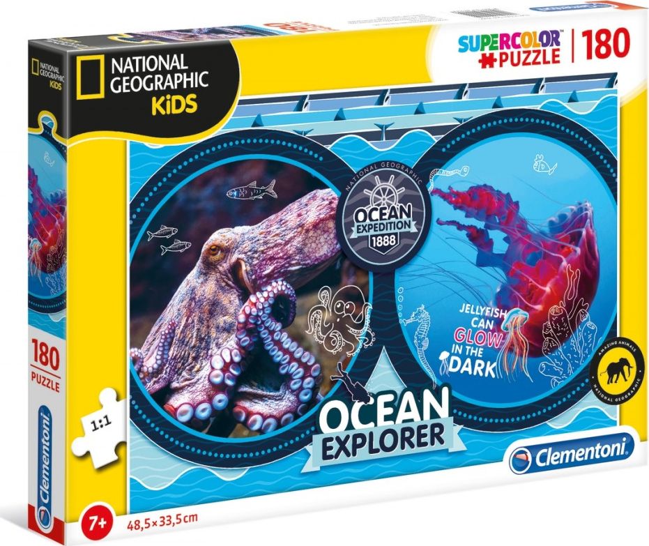 Clementoni Puzzle 180 elemntow National Geographic Kids Ocean Expeditio GXP-725404 (8005125292059) puzle, puzzle