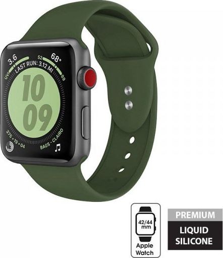 Crong Crong Liquid Band - Pasek Apple Watch 42/44 mm (zielony) CRG-44LQB-OLV (5907731983648)