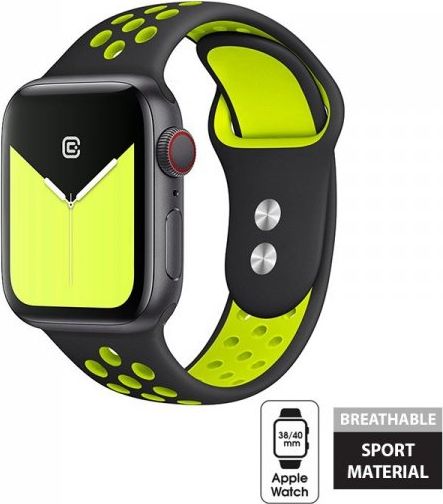 Crong Crong Duo Sport Band - Pasek Apple Watch 38/40 mm (czarny/limonkowy) CRG-40DSB-YLW (5907731983693)