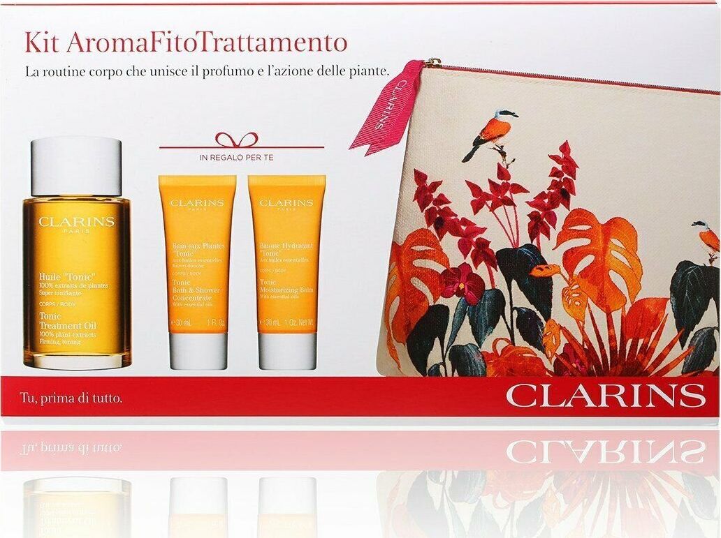 Clarins SET TONIC TREATMENT OIL 100MLTONIC BATHSHOWER CONCENTRATE 30MLTONIC MOISTURIZING BALM 30ML