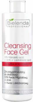Bielenda Professional Cleansing Face Gel 10% Mandelic Acid + AHA + Lactobionic Acid Exfoliation preparation gel 200g kosmētika ķermenim