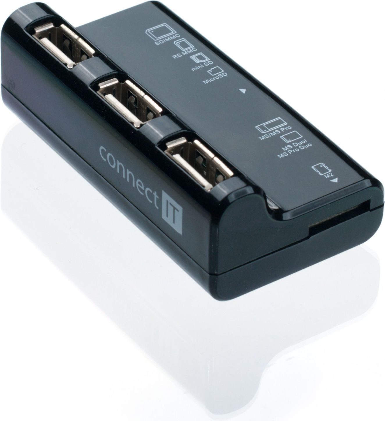 HUB USB Connect IT CI-87 1x microSD  + 3x USB-A 2.0 (CI-87) CI-87 (8594158528674) USB centrmezgli