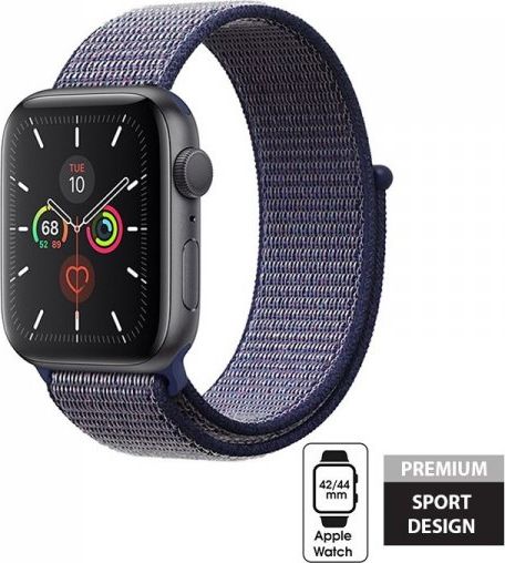 Crong Crong Nylon Band - Pasek sportowy Apple Watch 42/44 mm (Midnight Blue) CRG-44NLB-MBL (5907731983785)